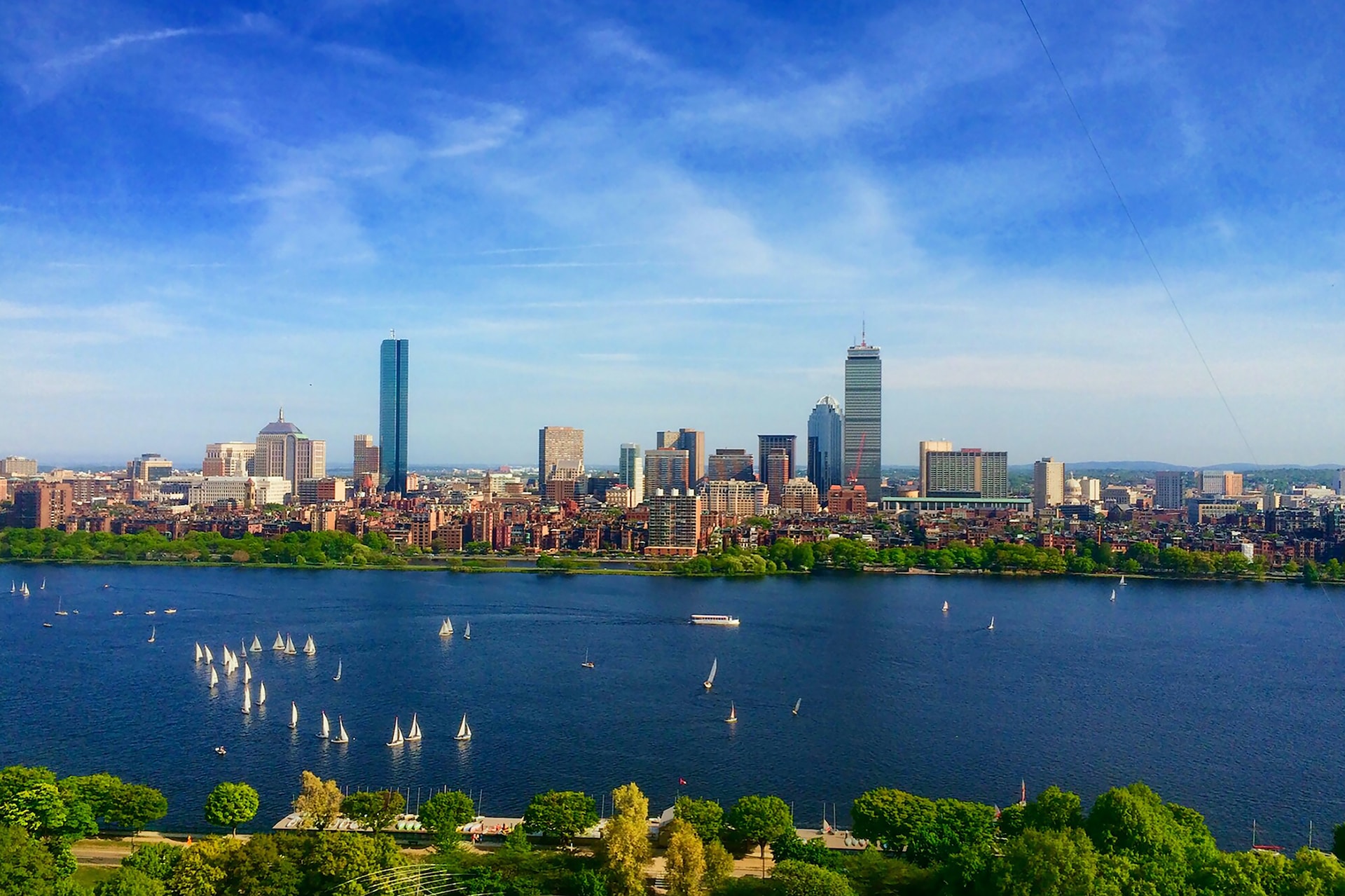 View of Boston skyline during a sunny day